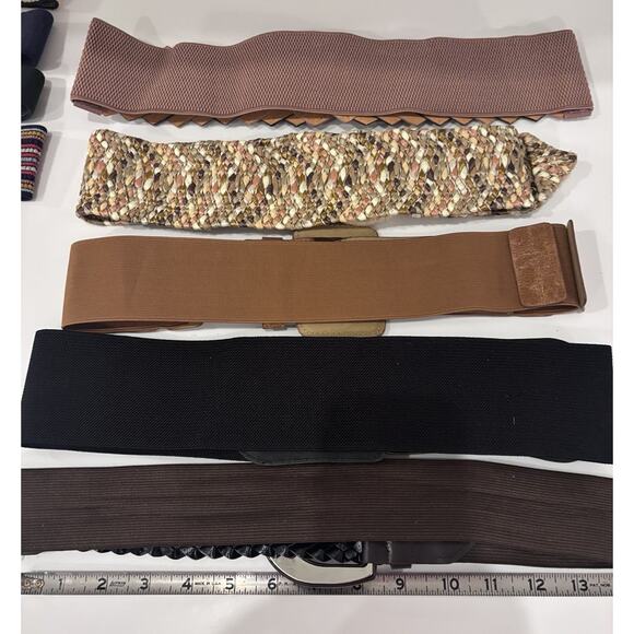 5 Vintage 80\'s 90\'s Womens Stretch Belts Wide Retro Glam Corset Animal Print Lot main image 5